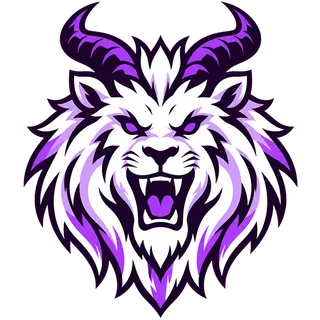 Blason de la Maison Dralignis : un dragon à tête de lion violet