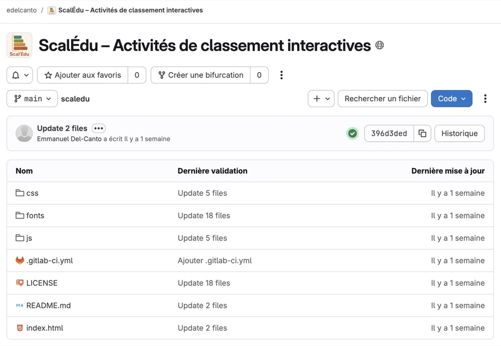 L'application Scal'Édu hébergée sur la Forge des Communs Numériques Éducatifs