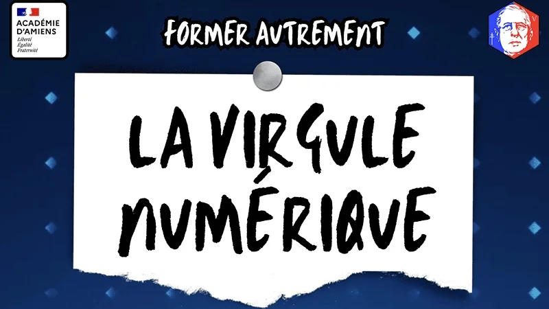 Vignette La Virgule Numérique – fond bleu avec typographie manuscrite