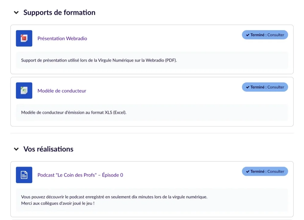 Extrait du parcours ÉLÉA sur l'utilisation de la Webradio